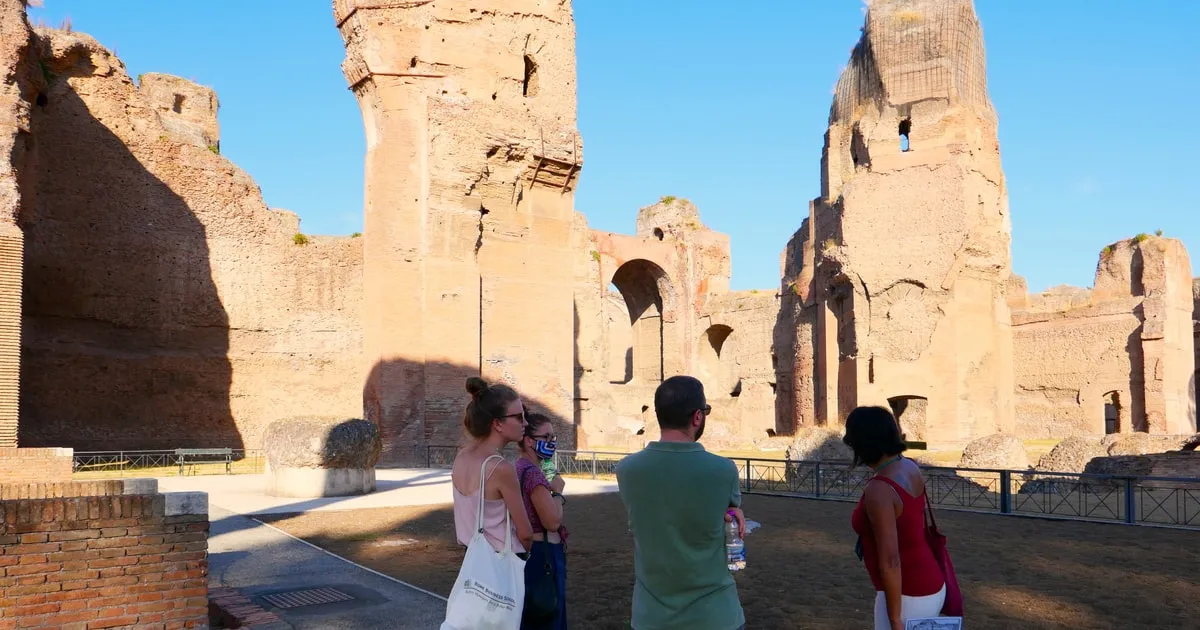 A one-hour guided walk through the bath halls, small group or private, the Baths of Caracalla, opera houses in Rome