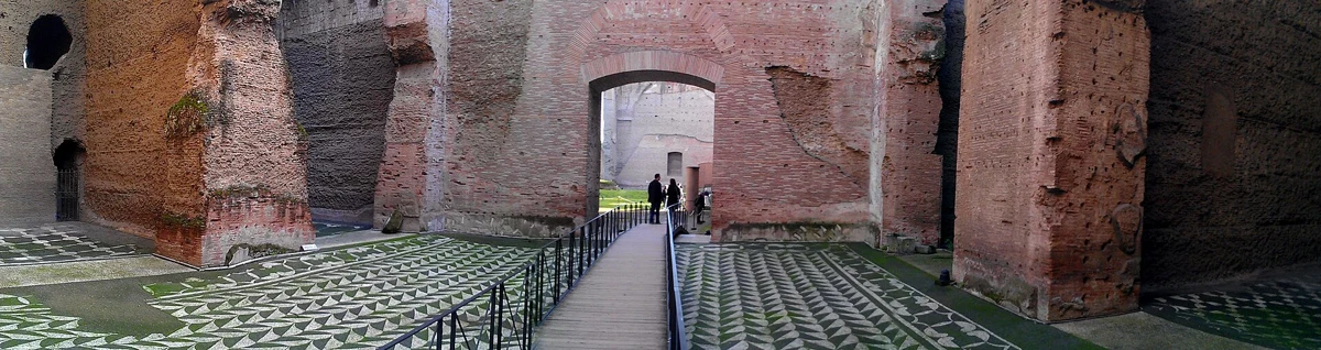 The western apodyterium of the Baths of Caracalla, three tenors caracalla 1990