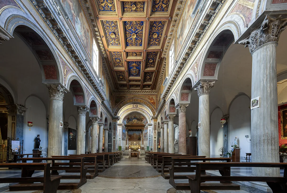 The columned nave of San Nicola in Carcere in Rome, classical concerts rome