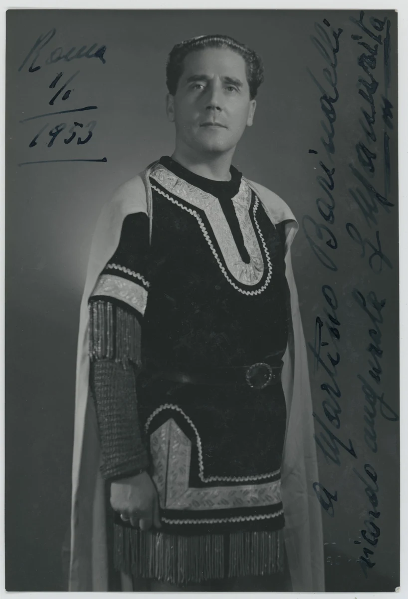 A 1953 portrait of tenor Giovanni Manurita in Il trovatore at the Teatro dell'Opera di Roma, rome opera tickets